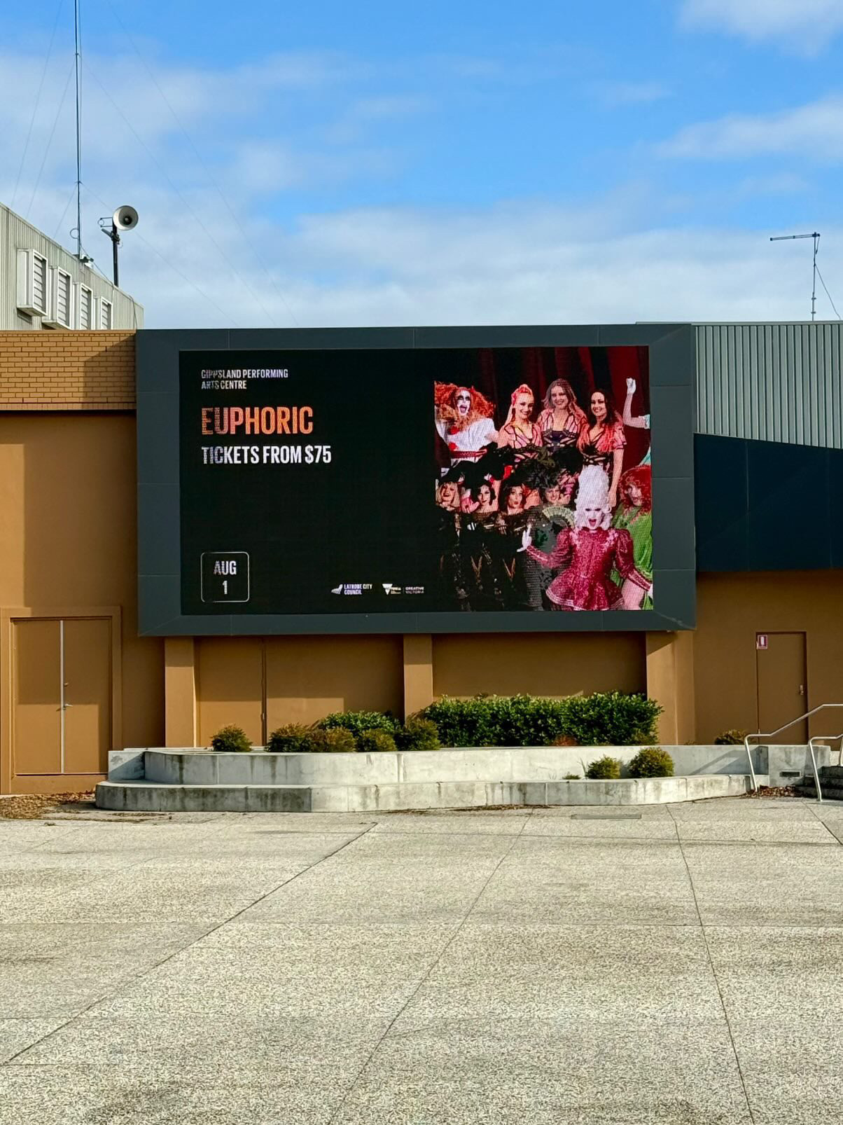 EUPHORIC Events campaign featured on a billboard, created by AJCPRELIGERA
